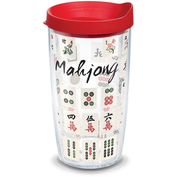 Tervis Mahjong Game Made in USA Double Walled  Insulated Tumbler Travel Cup Keeps Drinks Cold & Hot, 16oz, Clear