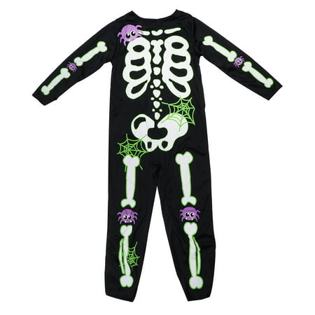 

Weis Halloween Skeleton Pattern Clothes Kids Cosplay Costume Party Role Play Clothes Black Size M