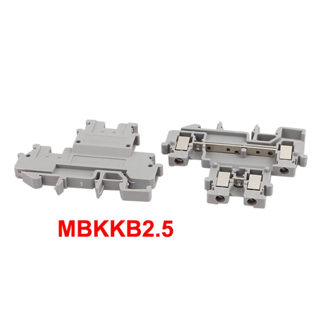 25Pcs MBKKB2.5 DIN Rail Mount Double-level Terminal Block 500V 2.5mm2 Cable Gray