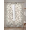 thumbnail image 5 of Sheer Curtains 84 Inches Long 2 Panels Set for Living Room, Beige Boho Semi Sheer Curtains for Windows, Middle Century Ethnic Vintage Abstract Voile Window Treatments Rod Pocket Curtain, 5 of 7