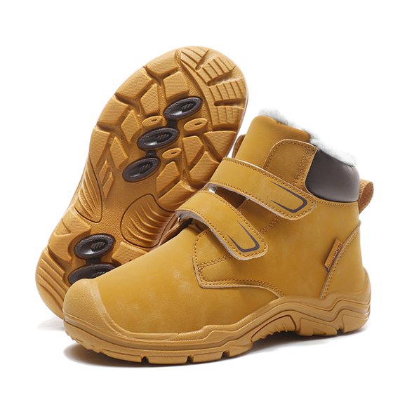 Cyiecw Bottes Cheville de Randonnée d'Hiver pour Enfants, Chaudes, en Fourrure, Bottes de Neige Antidérapantes, Chaussures de Randonnée et de Marche pour Garçons et Filles