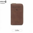 thumbnail image 1 of RFID Leather Travel Passport Case Cover Zipper Wallet Card Holder with Wristband, 1 of 4