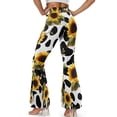 thumbnail image 3 of FKELYI Yoga Pants Bell Bottom Leggings Pants for Women Girls Cow Sunflower Print Flare Leggings Wide Leg Tummy Control Sweatpants Athletic Leggings for Workout Travel, L, 3 of 7