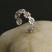 Angle View: KEKAFU 1PC Women Elegant Adjustable 925 Silver Plated Toe Ring Foot Jewelry Beach Jewelry