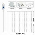 thumbnail image 6 of LED Curtain Lights,9.8ft×9.8ft, 300 LED, 3 Modes, Plug in Twinkle Lights, Warm White, Indoor Outdoor Decorative Wall Window String Lights for Bedroom, Party, Wedding Backdrop, Patio Décor and More, 6 of 7