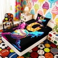 thumbnail image 5 of Erosebridal Letter G Dripping Waffle Baseball Print Twin Sheet Sets, Sports Monogram Bedding for Kids Boys and Girls, 1 Flat Sheet, 1 Fitted Sheet and 1 Pillowcase, 5 of 6