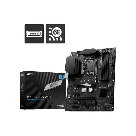 MSI PRO Z790-S WIFI Pro Series Motherboard, Supports 12th/13th Gen Intel® Core™ Processors, LGA 1700, DDR5, PCIE 5.0, M.2, 2.5G LAN, USB 3.2 Gen2, WIFI 6E, ATX)