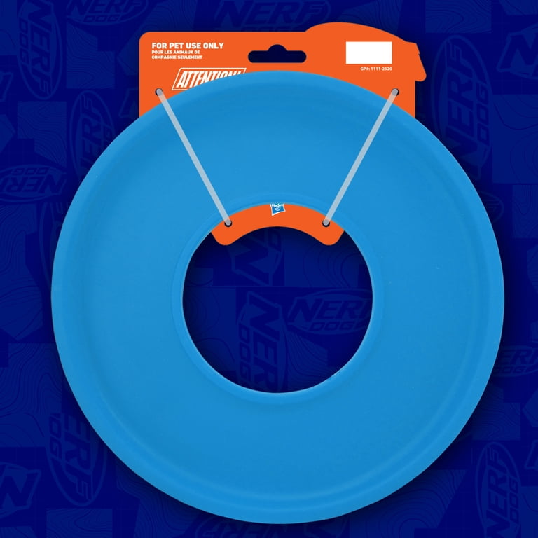 Nerf Dog Atomic Flyer Blue 10 Inch Durable TPR Ring for Medium and
