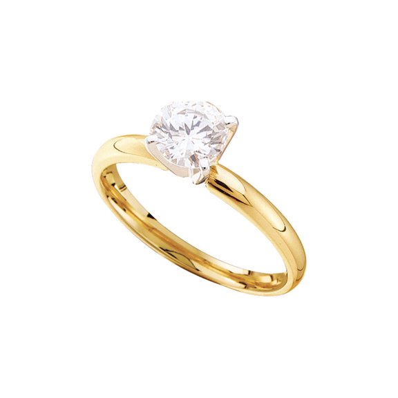 FB Jewels 14kt Yellow Gold Womens Round Diamond Solitaire Bridal Wedding Engagement Ring 1/4 Cttw