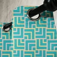 thumbnail image 2 of Ambesonne Turquoise Grommet Curtain Single Panel, Art Deco Square Lines, 50"x60", Turquoise Yellow, 2 of 5