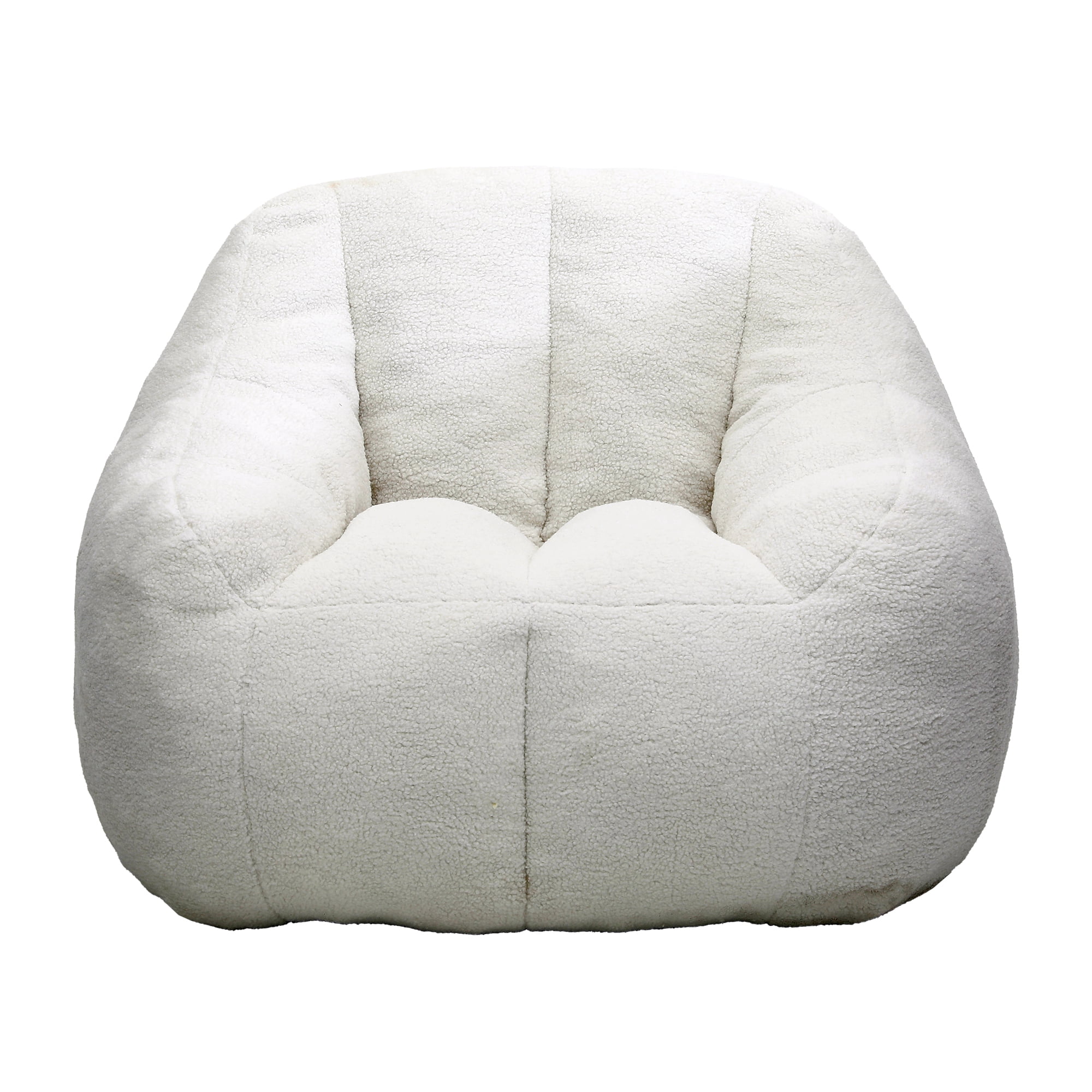 Tufted Memory Foam Bean Bag Chair with Filler, Fluffy Faux Fur Lazy Sofa, Comfy BeanBag for Dorm, Apartment and Living Room