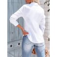 thumbnail image 2 of Camisa blanca de manga larga sin arrugas para mujer Siliteelon, 2 of 5