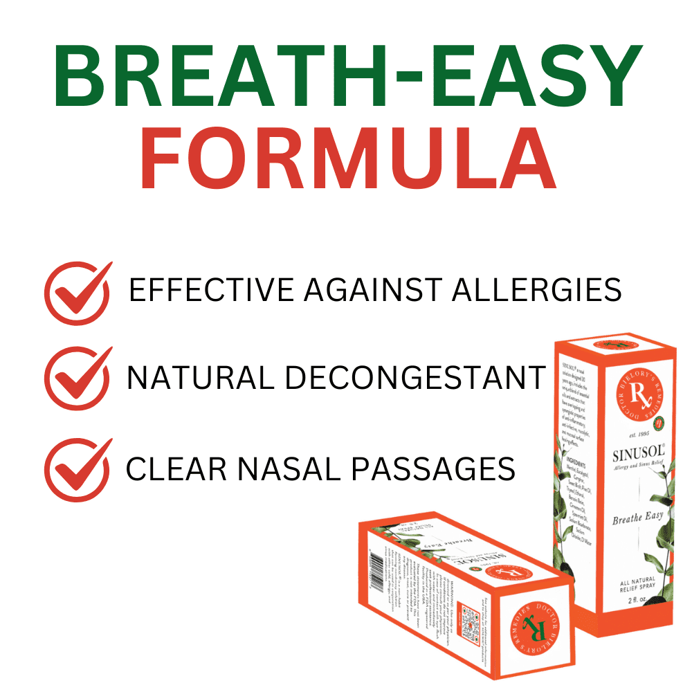 Sinusol Breathe Easy Nasal Spray – Essential Oil Solution for Sinus Relief, Allergy Support, and Congestion Reduction 2oz