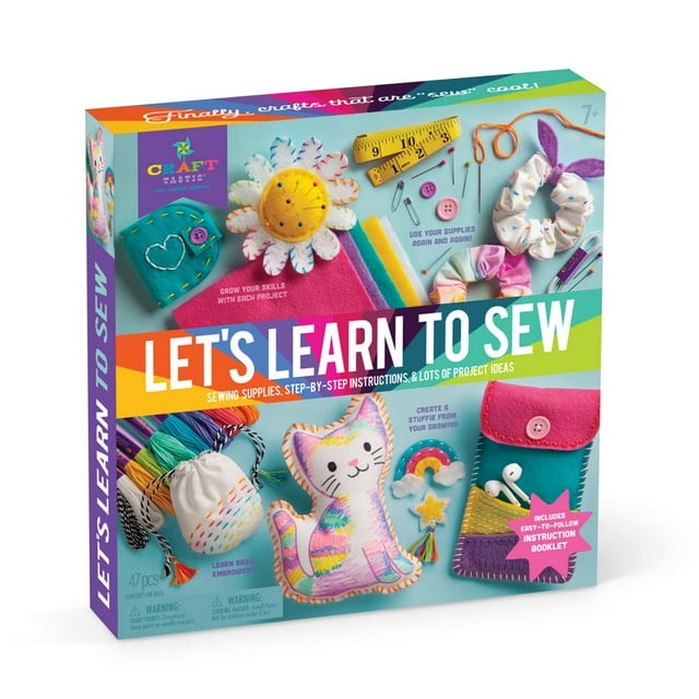 Kit de costura Craft-tastic Let's Learn to Coser Mini con 9 proyectos