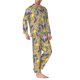 thumbnail image 2 of Fotbe Lavender Flowers Pijama de Hombre con Estampado de Manga Larga, Conjunto de 2 Piezas, Ropa de Dormir Suave y Cómoda con Bolsillos-Medium, 2 of 7