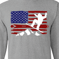 thumbnail image 4 of Inktastic Snowboarding Us Flag Long Sleeve T-Shirt, 4 of 5