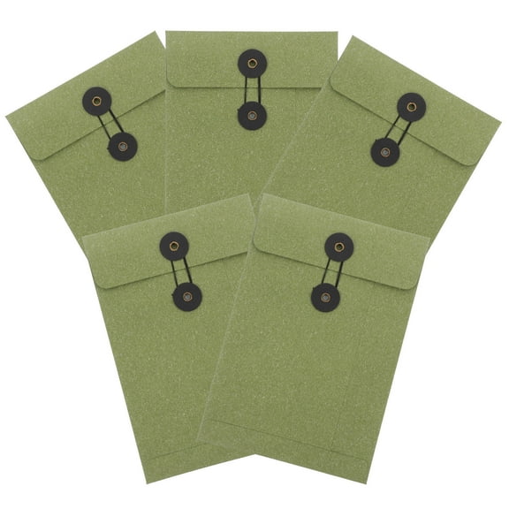 Soimiss 5pcs Document File Letter Pouch Paper Envelopes Dark Green For Writing Letters