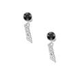 thumbnail image 2 of Delight Jewelry Silvertone Small Sexy Script Black Crystal Clip on Earrings, 2 of 5