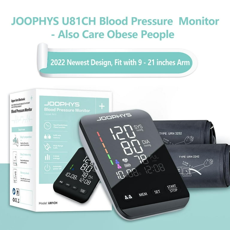 JOOPHYS Blood Pressure Monitor with Extra Large Cuffs, LCD