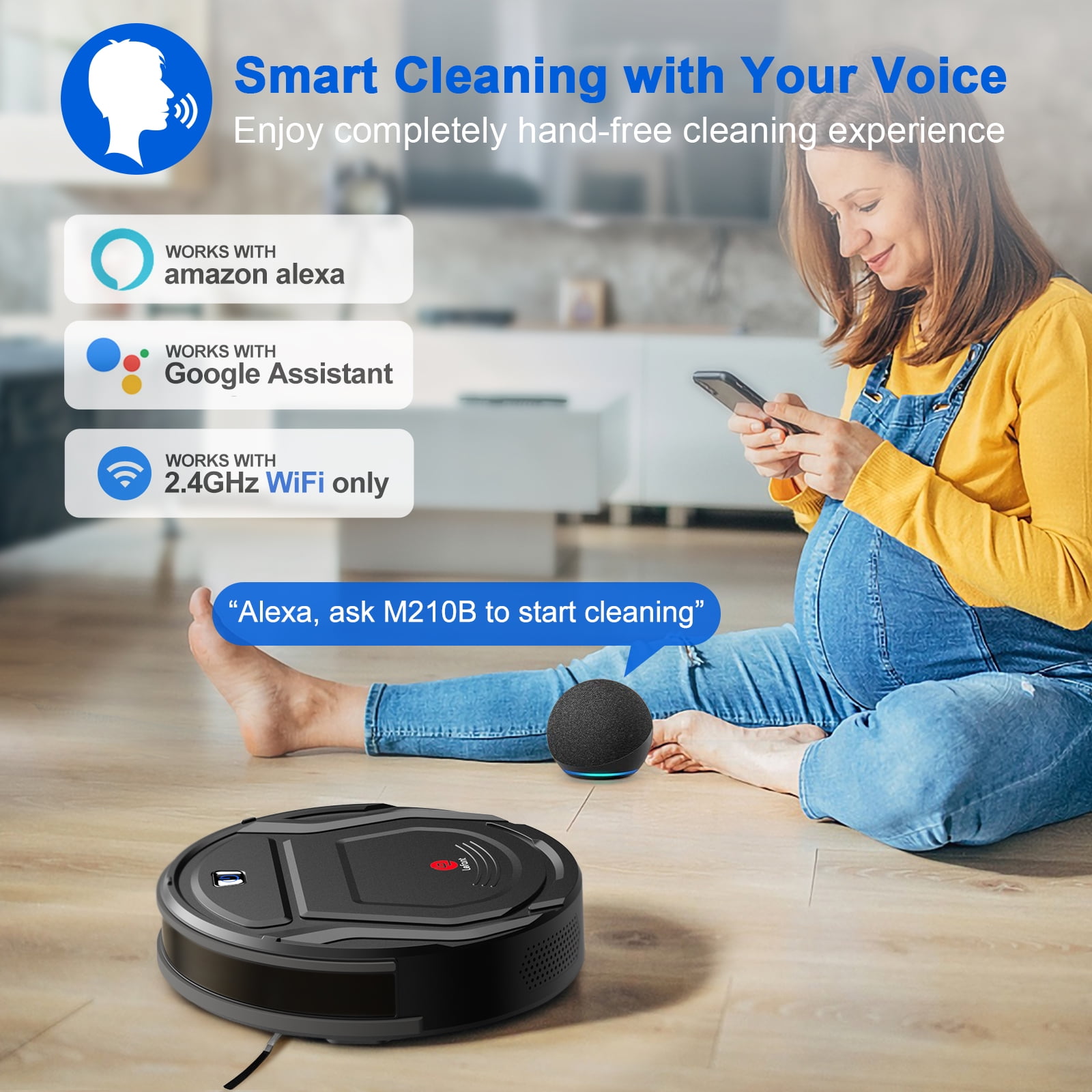 Lefant Robot Vacuum 2 in 1 Robot Vacuum and Mop Combo, WiFi/Alexa/APP Slim Vacuums Pet Hair Carpets Hard M210 Black - Walmart.com