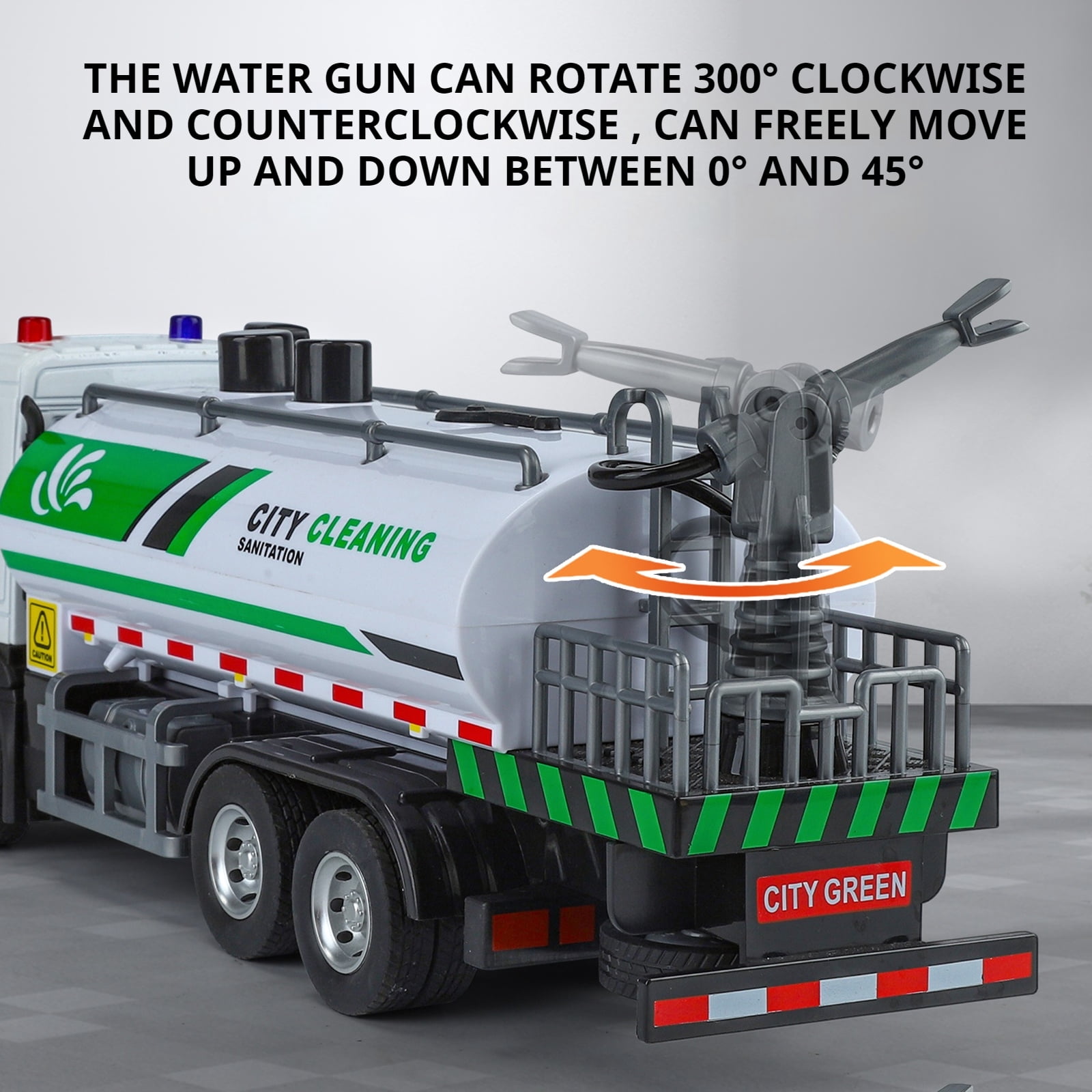 Anmyjuly Large Urban Sanitation Vehicle Alloy Diecast Truck Model City Sprinkler Truck Toys Multifunctional Children's Toys Gift for Kids