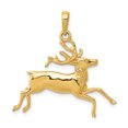 thumbnail image 1 of 14K Yellow Gold Deer Running Pendant, 1 of 2