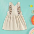 thumbnail image 3 of Mercatoo Baby Girls Summer Dress Casual Sleeveless Back Embroidered Dress Floral Print Princess Dress 2 to 6 Year, 3 of 3