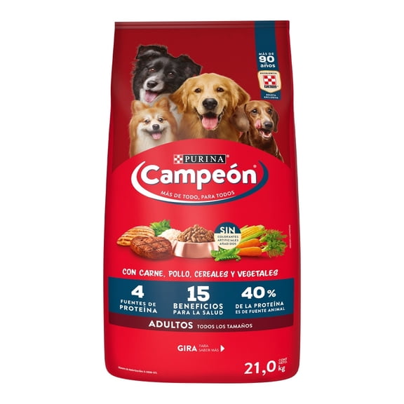 Croquetas para perro Purina Campeon Adulto todos los tamaño 21kg
