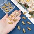 thumbnail image 3 of 18Pcs 24k Gold Plated Spacer Bead 3D Metal Chinese Fengshui Lucky Alloy Bead with Chinese Character CAI for Bracelets Jewelry Making Key Chains 25x12x10mm, 3 of 6