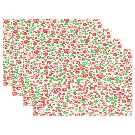

Swirl Pattern 4-Piece 12x18in Heat-Proof Place Mats Set Non-Slip for Family Dining