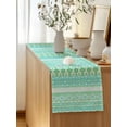 thumbnail image 5 of Table Runner 48 Inches Long for Kitchen Dining, Teal Green Boho Dresser Scarf Farmhouse, Dining Table Decorations for Wedding/Parties, Vintage Ethnic Tribe Abstract Art 13 x 48 In, 5 of 8