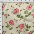 thumbnail image 3 of oneOone Georgette Viscose Fabric Watercolor Leaves & Peony Floral Print Fabric By The Yard 42 Inch Wide, 3 of 4