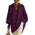 thumbnail image 4 of Gsakboxl Cardigan Sweaters for Women Solid Color Oversized Loose Poncho Style Knit Sweater, Soft Flowy Casual Pullover Top For Autumn Winter Daily Sun Protection, 4 of 5