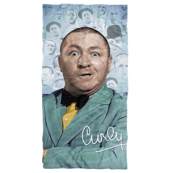 Three Stooges Beach Towel, 30"x60", Curly Heads Beach Towel
