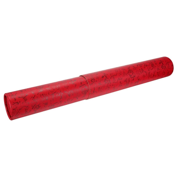 BESTONZON Portable Telescopic Red Paper Storage Tube for Artwork and Maps