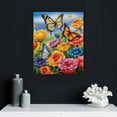 thumbnail image 4 of COMIO Butterfly Wall Art Framed Butterfly with Flower Pictures Butterfly Art Wall Decor Animal Wall Art Print on Canvas for Living Room Bedroom Office Bathroom Wall Decor, 4 of 4