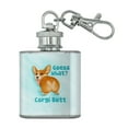 thumbnail image 1 of Guess What Corgi Butt Funny Joke Stainless Steel 1oz Mini Flask Key Chain, 1 of 3