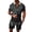 Black, variant on Vedolay Two Piece Short Outfits Men's 2 Pieces Cotton Set Shirt and Shorts Summer Outfits,Black M