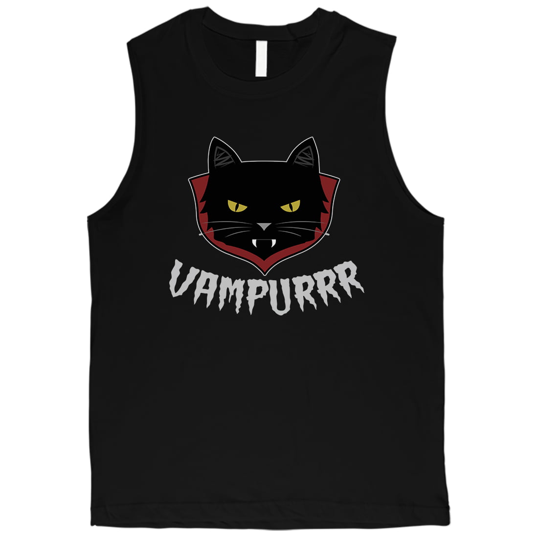 Vampurrr Funny Halloween Costume Cute Mens Black Muscle Shirt - Walmart.com