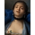 thumbnail image 2 of Boucher, Francois 19x24 Black Ornate Wood Framed with Double Matting Museum Art Print Titled - Portrait of a Woman, 2 of 4