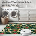 thumbnail image 5 of ODIKA 3'x5' Machine Washable Non-Slip Area Rug, Holly Berry Wreath Botanical Duo Slip Resistant Foundation High Traffic Rug with Pad, Green, 622591, 5 of 8