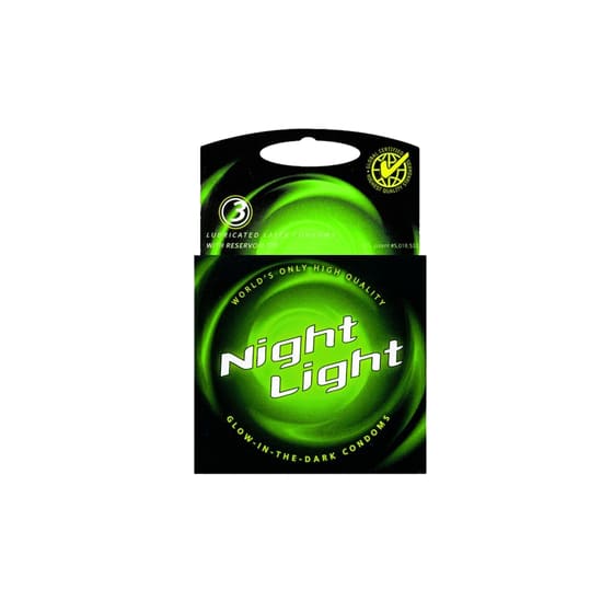 Night Light Glow in the Dark Latex Condoms 3pk