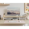thumbnail image 2 of Dual Monitor Stand Riser With Drawers Wood & Acrylic Desktop Organizer for Computer Laptop Printer TV Screen Riser, 2 of 7