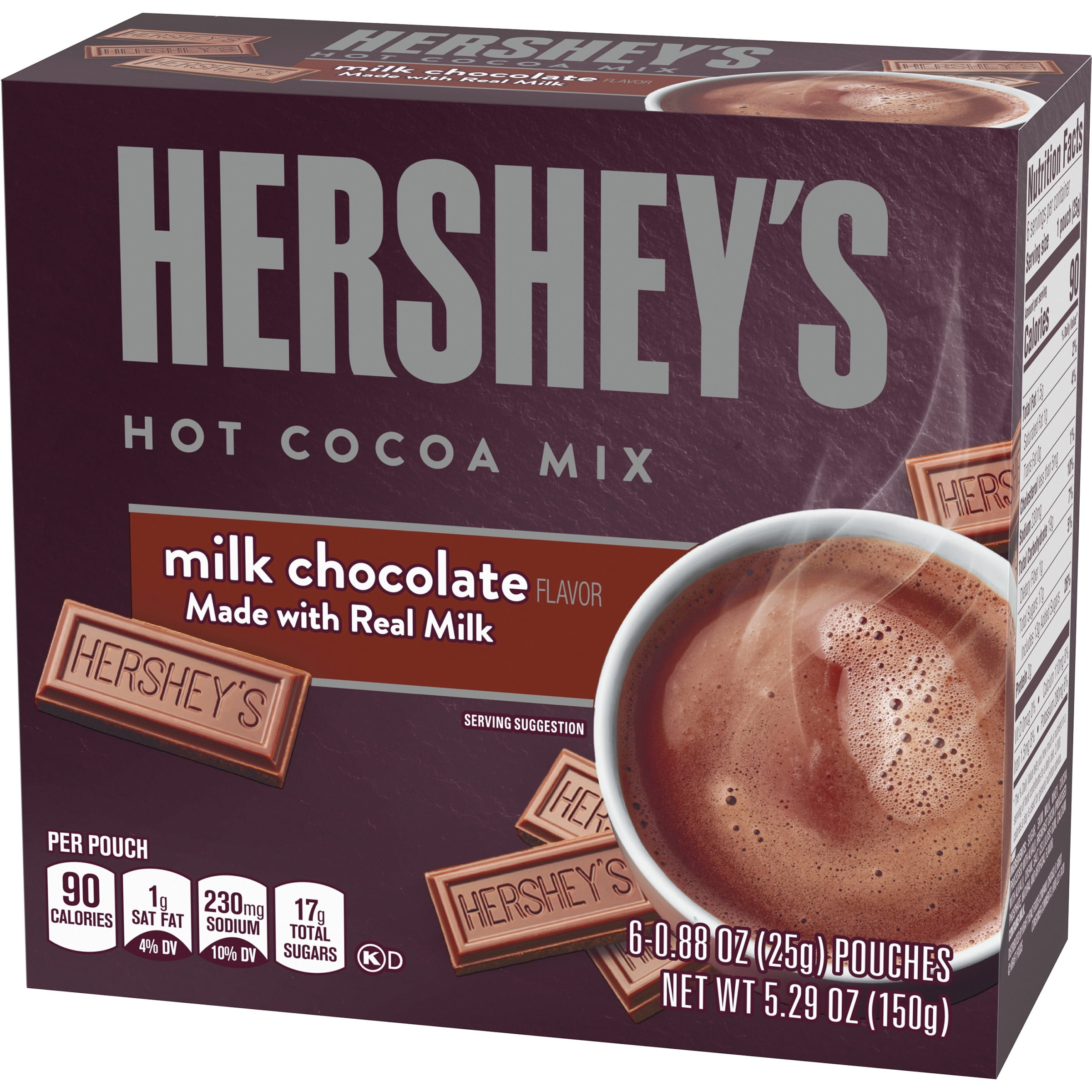 Hershey's Milk Chocolate Hot Cocoa Mix with Real Milk, 6 ct Packets
