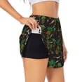 thumbnail image 3 of Lsque Pineapples Printed Women's Running Shorts with Liner Pockets,Elastic Quick Dry Workout Athletic Gym Yoga Shorts,Womens High Waist Shorts-X-Large, 3 of 9