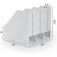 thumbnail image 4 of NOGIS Collapsible 3 Compartment Magazine Holder Desktop Adjustable Sturdy File Dividers Document Cabinet Rack Display (Light Gray), 4 of 7