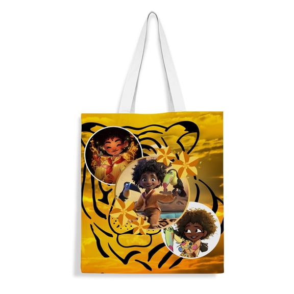 Antonio Encanto canvas Tote Bag handbag: Women’s stylish tote for groceries and shopping, featuring a reusable design and inner zipper, dimensions 13.8 x 15.8 inches (35x40cm).