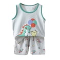 thumbnail image 1 of XDZJLR Toddler Outfits for Girls Children'S Tank Cartoon Printed Summer Dress for Sets, 1 of 3