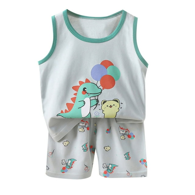 XDZJLR Toddler Outfits for Girls Children'S Tank Cartoon Printed Summer Dress for Sets