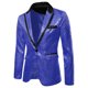 thumbnail image 1 of Chaqueta de traje de lentejuelas brillantes de Halloween para hombre, chaqueta de un botón brillante para fiesta de boda Azul S Unique Bargains Chaqueta, 1 of 6